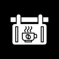 café signalisation glyphe inversé icône conception vecteur