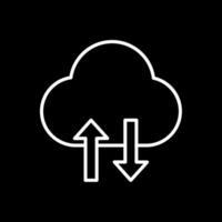 nuage Les données transfert ligne inversé icône conception vecteur