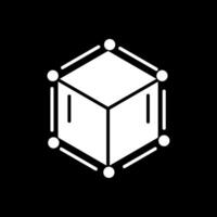 blockchain glyphe inversé icône conception vecteur
