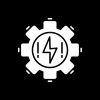 électrique glyphe inversé icône conception vecteur