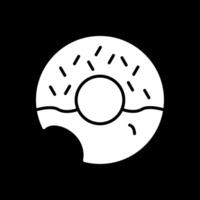 Donut glyphe inversé icône conception vecteur
