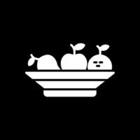 fruit glyphe inversé icône conception vecteur
