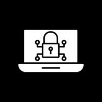 cyber Sécurité glyphe inversé icône conception vecteur