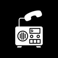 radio glyphe inversé icône conception vecteur