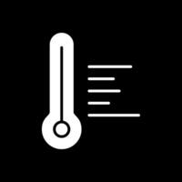 Température chaud glyphe inversé icône conception vecteur