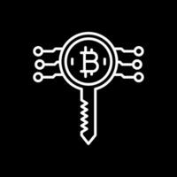 bitcoin clé ligne inversé icône conception vecteur