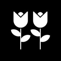 fleurs glyphe inversé icône conception vecteur