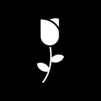 tulipe glyphe inversé icône conception vecteur