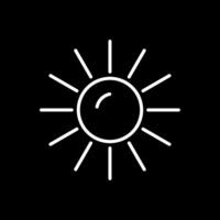 Soleil ligne inversé icône conception vecteur