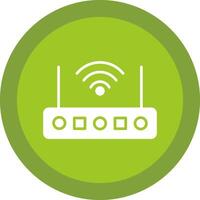 Wifi routeur glyphe dû cercle icône conception vecteur