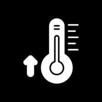 thermomètre glyphe inversé icône conception vecteur