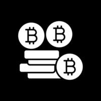 bitcoins bitcoins glyphe inversé icône conception vecteur