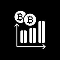 bitcoin graphique glyphe inversé icône conception vecteur