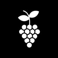 les raisins glyphe inversé icône conception vecteur