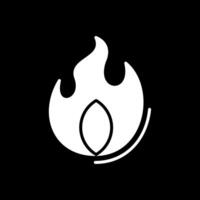 brûler glyphe inversé icône conception vecteur