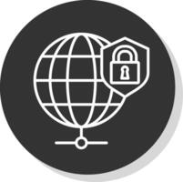 global Sécurité ligne ombre cercle icône conception vecteur