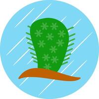 cactus plat cercle icône conception vecteur