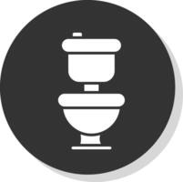 toilette glyphe ombre cercle icône conception vecteur