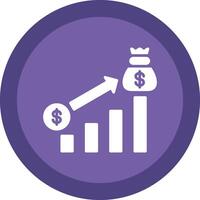 argent croissance glyphe dû cercle icône conception vecteur