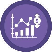 marché fluctuation glyphe dû cercle icône conception vecteur