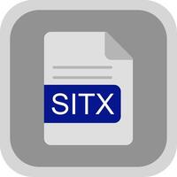 sitx fichier format plat rond coin icône conception vecteur