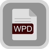 wpd fichier format plat rond coin icône conception vecteur