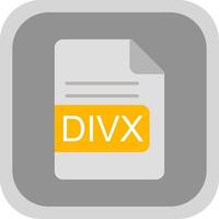divx fichier format plat rond coin icône conception vecteur