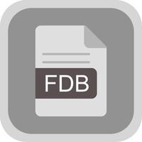 fdb fichier format plat rond coin icône conception vecteur