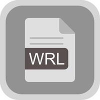 wrl fichier format plat rond coin icône conception vecteur