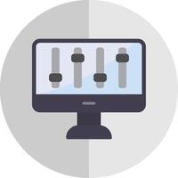 ordinateur contrôle plat échelle icône conception vecteur