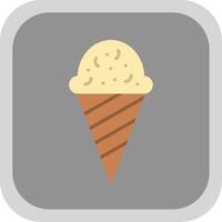 crème glacée plat rond coin icône conception vecteur