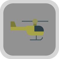 hélicoptère plat rond coin icône conception vecteur