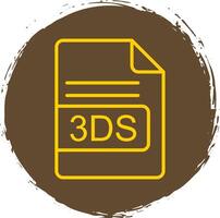 3ds fichier format ligne pente icône conception vecteur