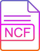 ncf fichier format ligne pente icône conception vecteur