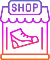 chaussure magasin ligne pente icône conception vecteur