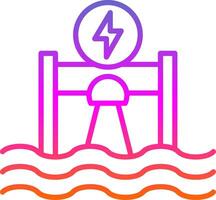 hydroélectricité ligne pente icône conception vecteur