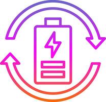 éco batterie ligne pente icône conception vecteur