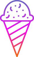 crème glacée ligne pente icône conception vecteur