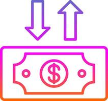 dollar facture ligne pente icône conception vecteur