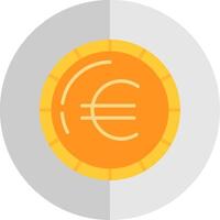 euro pièce de monnaie plat échelle icône conception vecteur