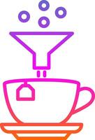 café filtre ligne pente icône conception vecteur
