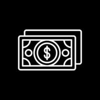 argent ligne inversé icône conception vecteur