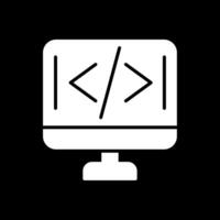 programmation glyphe inversé icône conception vecteur
