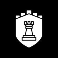 Sécurité Château stratégies glyphe inversé icône conception vecteur