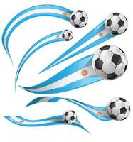 Argentine drapeau ensemble avec football Balle ensemble icône. illustration vecteur