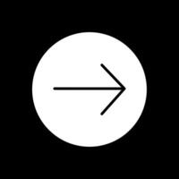 droite La Flèche glyphe inversé icône conception vecteur
