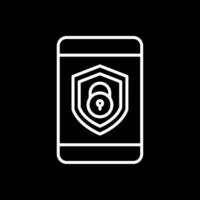 Sécurité mobile fermer à clé ligne inversé icône conception vecteur