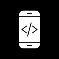 app développement glyphe inversé icône conception vecteur