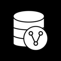 base de données partage glyphe inversé icône conception vecteur