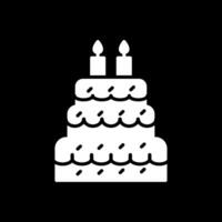 gâteau glyphe inversé icône conception vecteur
